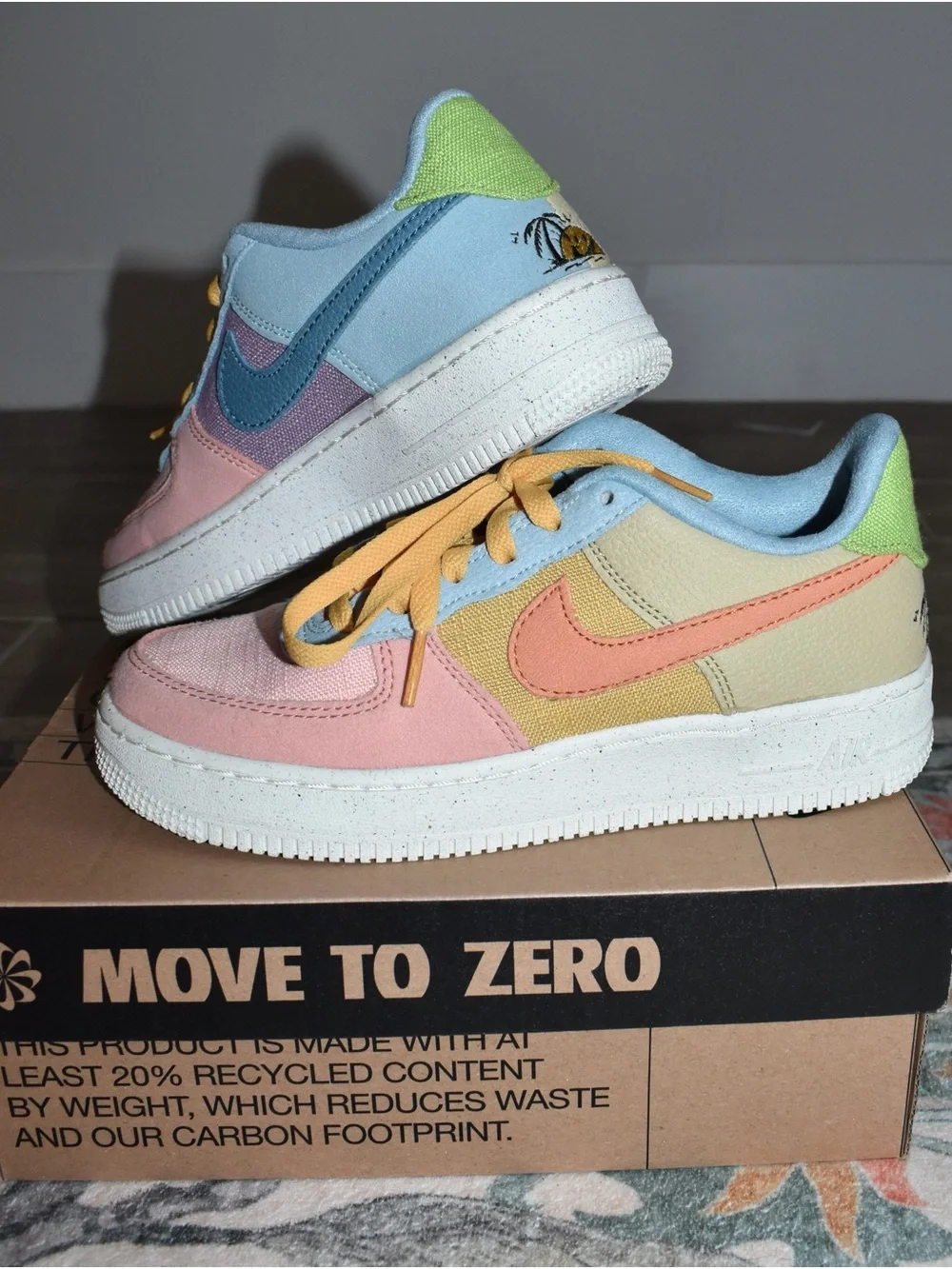 Nike Air Force 1 LV8NN (GS) “Move to Zero” Pastel Colorblock Sneakers sz Y5/W6.5
